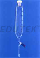 DROPPING FUNNEL, CYLINDRICAL, GRADUATED WITH PTFE KEY & I/C GLASS/POLYTHENE 

STOPPER